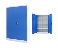 vidaXL Armario de oficina de metal 90x40x140 cm gris y azul