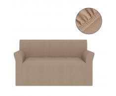 vidaXL Funda elástica para sofá beige piqué