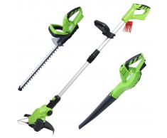 vidaXL Herramientas eléctricas jardín con cargador baterías ion-litio