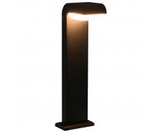 vidaXL Lámpara LED de pared para jardín ovalada negra 9 W
