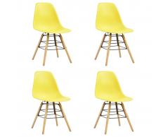 vidaXL Sillas de comedor 4 unidades amarillo
