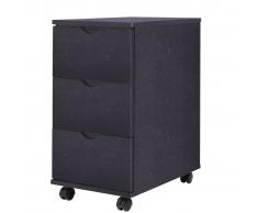 vidaXL Cajonera de madera 33x45x60 cm negra