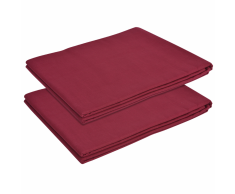 vidaXL Sábana de cama de algodón 2 unidades 146x260 cm borgoña