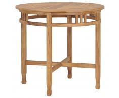 vidaXL Mesa de comedor de madera maciza de teca Ø 80 cm