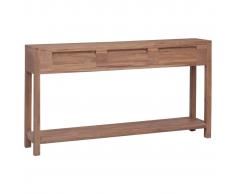 vidaXL Mesa consola de madera maciza de teca 145x30x80 cm