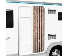 vidaXL Cortina mosquitera de chenilla beige y marrón claro 56x185 cm