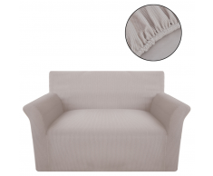 vidaXL funda elástica para sofá de tela acanalada color beige
