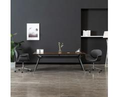 vidaXL Silla de oficina giratoria de tela gris