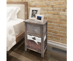 vidaXL Mesita de noche raída y elegante 2 piezas madera marrón