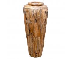vidaXL Jarrón decorativo de madera maciza de teca 40x80 cm