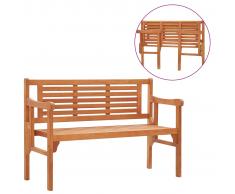 vidaXL Banco de jardín plegable madera maciza de eucalipto 120 cm