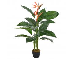 vidaXL Planta artificial strelitzia con macetero rojo 100 cm