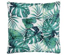 vidaXL Cojín de asiento de jardín de tela estampado hojas 50x50x10 cm
