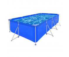 vidaXL Piscina Rectangular Con Marco De Acero Sobre El Suelo 394X207X80 cm
