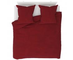 vidaXL Juego de funda de edredón vino tinto 200x220/80x80 cm