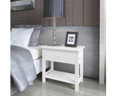 vidaXL Mesita de noche madera blanco