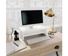 vidaXL Soporte para pantalla aglomerado blanco brillante 42x24x13 cm