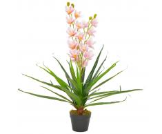 vidaXL Planta artificial orquídea con macetero 90 cm rosa