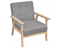 vidaXL Sillón de tela gris claro