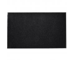 vidaXL Alfombra de entrada de PVC negra, 90 x 60 cm