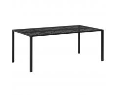vidaXL Mesa de jardín de acero negro 180x90x72 cm