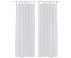 vidaXL 2 Cortinas blancas transparentes 140 x 225 cm