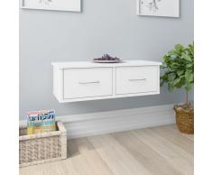 vidaXL Estante de cajones para pared aglomerado blanco 60x26x18,5 cm