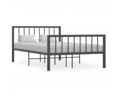 vidaXL Estructura de cama de metal gris 120x200 cm