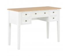 vidaXL Escritorio de madera blanco 109,5x45x77,5 cm