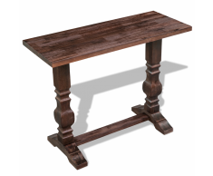 vidaXL Mesa consola de pedestal madera maciza reciclada 100x40x75 cm