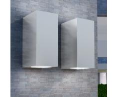 vidaXL Lámpara de pared exterior 2 uds cuadrada ascendente/descendente