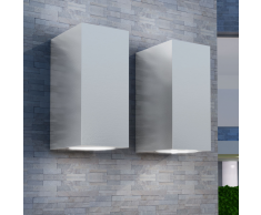 vidaXL Lámpara de pared exterior 2 uds cuadrada ascendente/descendente