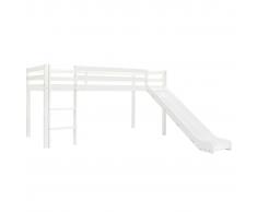 vidaXL Cama alta para niños tobogán y escalera madera pino 97x208 cm