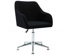 vidaXL Silla de oficina giratoria de tela negra