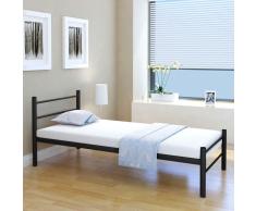 vidaXL Estructura de cama de metal negra 90x200 cm