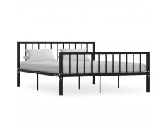 vidaXL Estructura de cama de metal negro 160x200 cm