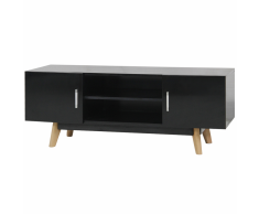 vidaXL Armario de TV Brillo Alto Color Negro Dimensiones 120x40x46 cm MDF