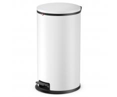 Hailo Cubo de basura con pedal Pure tamaño L 25 blanco mate 0530-090