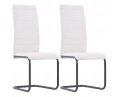 vidaXL Sillas de comedor 2 unidades tela color crema