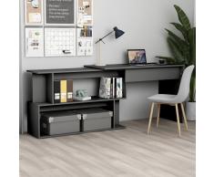 vidaXL Escritorio esquinero de aglomerado gris 200x50x76 cm
