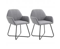 vidaXL Sillas de comedor 2 unidades tela gris claro