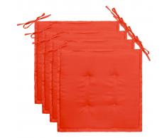 vidaXL Cojines para sillas de jardín 4 unidades rojo 40x40x3 cm