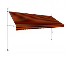 vidaXL Toldo manual retráctil naranja y marrón 350 cm