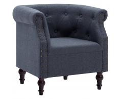 vidaXL Sillón de tela gris oscuro