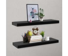 vidaXL Estantes flotantes de pared 2 unidades negro 80x20x3,8 cm