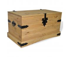 vidaXL Baúl de almacenaje de madera de pino mejicana Corona Range 91x49,5x47 cm