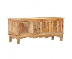 vidaXL Caja de almacenaje de madera maciza de mango 100x38x45 cm