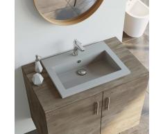 vidaXL Lavabo de granito gris 600x450x120 mm