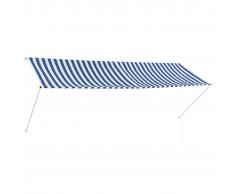 vidaXL Toldo retráctil 350x150 cm azul y blanco