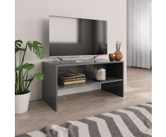 vidaXL Mueble de TV aglomerado gris brillante 80x40x40 cm